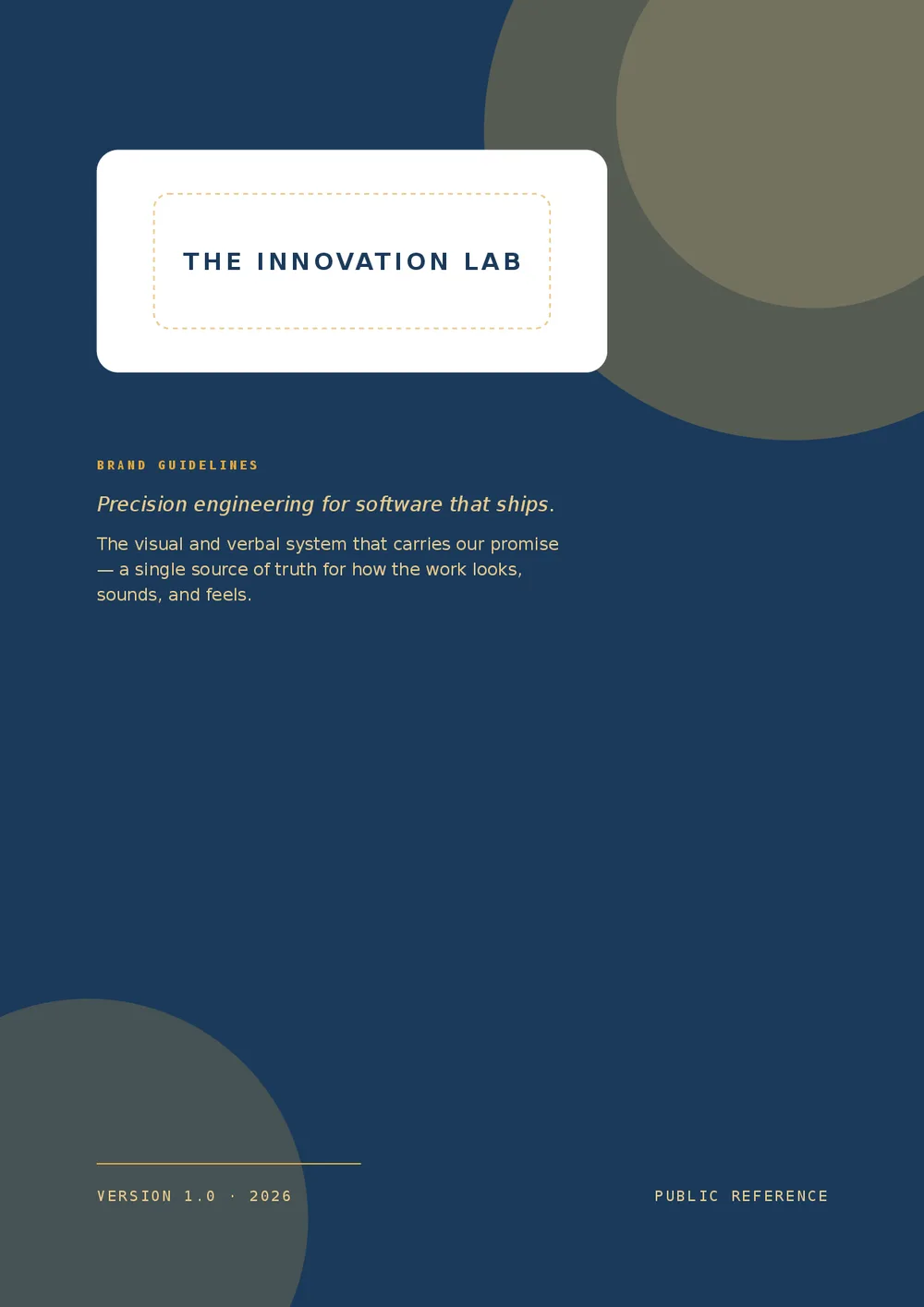 Brand guidelines cover page